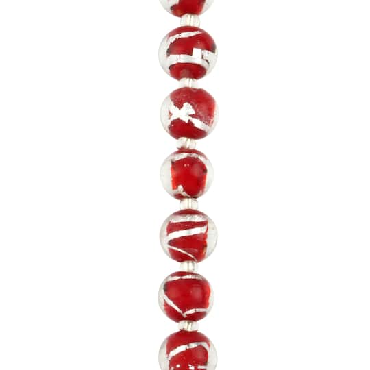 Red Lampwork Glass Stripe Beads by Bead Landing&#x2122;